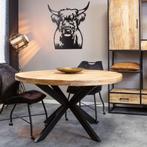 Eettafel Denver | Rond | Mangohout | 120 cm, Huis en Inrichting, Tafels | Eettafels, Verzenden, Nieuw