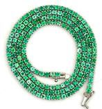 Kraagketting - 18 karaat Witgoud - 10.00ct. tw. Smaragd