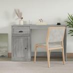 vidaXL Bureau met lade 115x50x75 cm bewerkt hout grijs, Verzenden, Nieuw