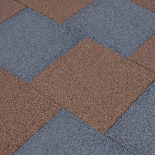 vidaXL Valtegels 18 st 50x50x3 cm rubber grijs, Doe-het-zelf en Verbouw, Vloerdelen en Plavuizen, Nieuw, Verzenden