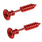 Fako Bijoux® - Oorbellen - Schroef - Schroeven - Rood, Verzenden, Nieuw