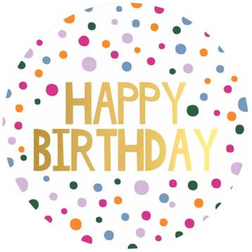 30x Sticker Happy Birthday Confetti - Goudfolie - beschikbaar voor biedingen