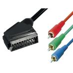Scart (m) - Component 3RCA (m) kabel / zwart - 10, Nieuw, Ophalen of Verzenden