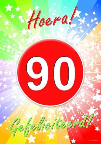 90 jaar verjaardag poster - 90 jaar versiering, Hobby en Vrije tijd, Feestartikelen, Ophalen of Verzenden