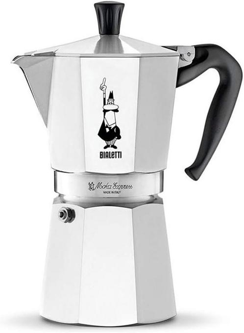 Bialetti Moka Express Espressomachine, Aluminium, Grijs, 6 K, Witgoed en Apparatuur, Koffiezetapparaten, Nieuw, Verzenden