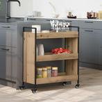 vidaXL Keuken Trolley Artisan Eiken 70 x 30 x 82 cm Bewerkt, Huis en Inrichting, Verzenden, Nieuw