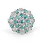 Zonder minimumprijs - Ring Verguld Smaragd - Topaas - 18kt, Sieraden, Tassen en Uiterlijk, Ringen, Nieuw