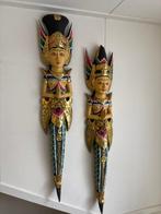 2 decoratieve wand decoraties 100 cm - Bali - Indonesië, Antiek en Kunst