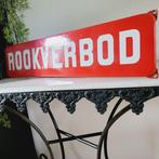 Groot Emaille Bord, Rookverbod, 1950 - Reclamebord -