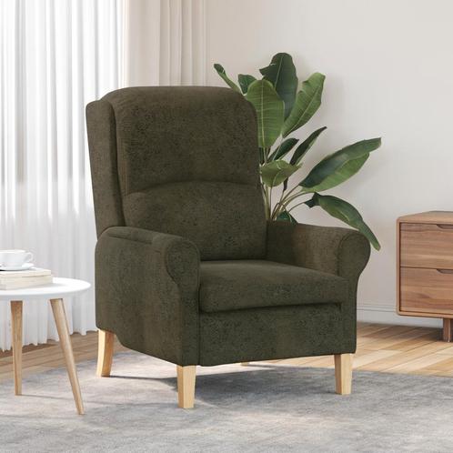 vidaXL Fauteuil met Armleuningen - Legergroen - 52 cm - Faux, Huis en Inrichting, Fauteuils, Nieuw, Verzenden