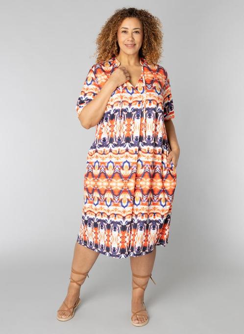 COLLETTA jurk knielang print Maat:, Kleding | Dames, Jurken, Overige kleuren, Nieuw, Verzenden