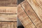 Solide design salontafel RAILWAY 110cm mangohout met 4, Huis en Inrichting, Tafels | Salontafels, Ophalen of Verzenden, Nieuw