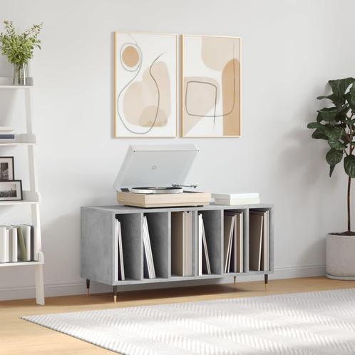 vidaXL Platenkast 100x38x48 cm bewerkt hout betongrijs, Huis en Inrichting, Woonaccessoires | Cd- en Dvd-rekken, Nieuw, Verzenden