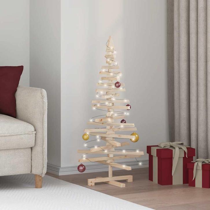 vidaXL Kerstdecoratie kerstboom 120 cm massief grenenhout, Diversen, Kerst, Nieuw, Verzenden