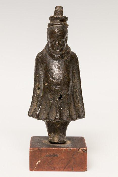 Oud-Romeins Bronzen Cucullatus-godheid Figuur - 9.8 cm, Verzamelen, Mineralen en Fossielen
