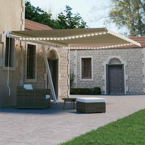 vidaXL Luifel handmatig uittrekbaar met LED 400x300 cm, Tuin en Terras, Zonneschermen, Nieuw, Verzenden