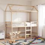 vidaXL Halfhoogslaper met ladder en bedhuis grenenhout, Eenpersoons, Bruin, Verzenden, Nieuw