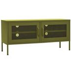 Tv-kast Olijfgroen Staal - OP = OP - Ruimtebesparend Design!, 100 tot 150 cm, Nieuw, Ophalen of Verzenden, Minder dan 100 cm