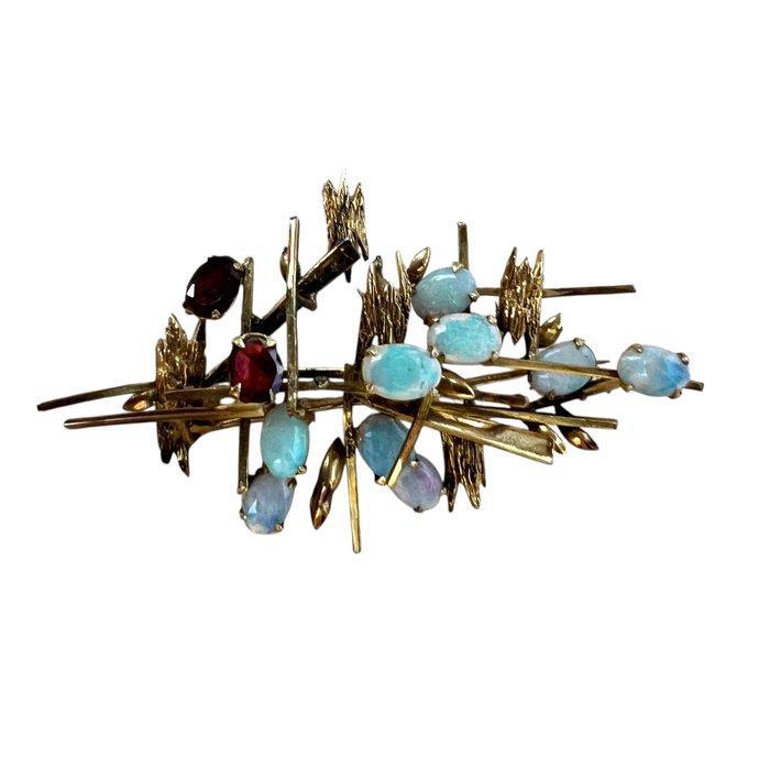 Broche - 14 karaat Geel goud, Sieraden, Tassen en Uiterlijk, Antieke sieraden