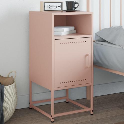 vidaXL Nachtkastje 36x39x78 cm staal roze, Huis en Inrichting, Slaapkamer | Nachtkastjes, Nieuw, Metaal of Aluminium, Verzenden