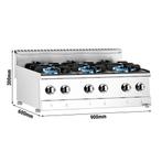 GGM Gastro | Gasfornuis - 19,5 kW - 6 branders | GHK9636 |, Verzenden