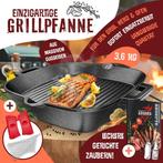 Grillpan - Gietijzer - Braadpan - Inductie - 30cm - Zwart -, Huis en Inrichting, Verzenden, Zo goed als nieuw