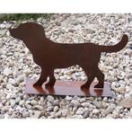 Metalen decoratie hond Lumpi in patina | 32cm x 50cm |, Verzenden, Nieuw