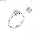Zilveren Swarovski zirkonia solitaire ring, Sieraden, Tassen en Uiterlijk, Ringen, Verzenden, Nieuw, Zilver