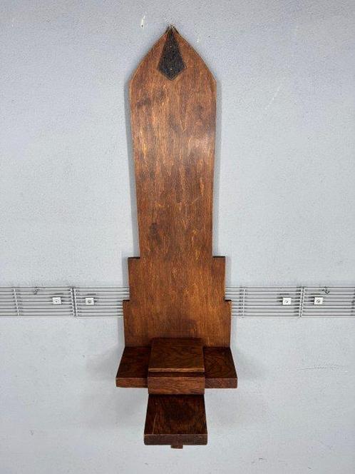 Grote Amsterdamse school wand console - Wandtafel - Hout, Antiek en Kunst, Curiosa en Brocante