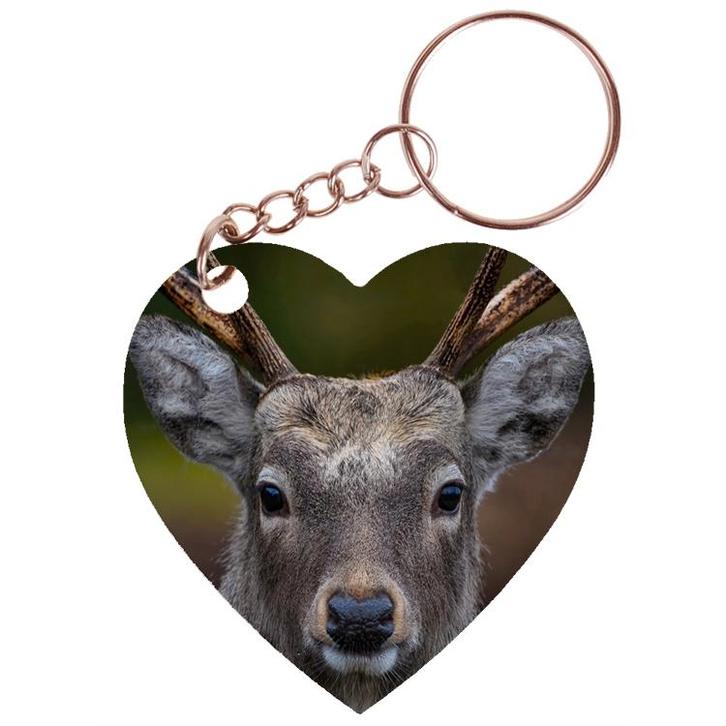 Sleutelhanger hartje 5x5cm - Hert - Close up NIEUW, Verzamelen, Sleutelhangers, Nieuw, Ophalen of Verzenden