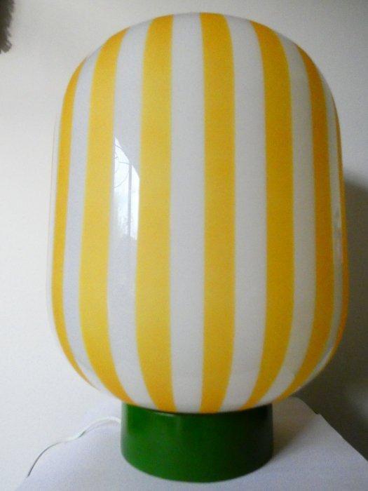 Lamp - Verre soufflé, Bois - tafellamp, Antiek en Kunst, Curiosa en Brocante