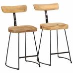 vidaXL Barkrukken 2 st 49x43x79 cm massief mangohout, Verzenden, Nieuw