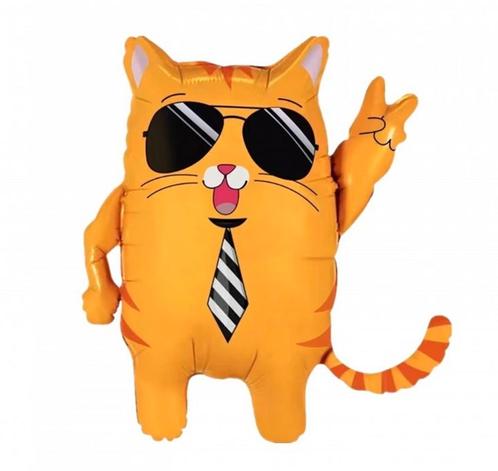 Poezen folie ballon Cool Cat met zonnebril, Dieren en Toebehoren, Katten-accessoires, Nieuw, Verzenden