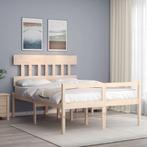 vidaXL Seniorenbed met hoofdbord massief hout 140x200 cm, Huis en Inrichting, Slaapkamer | Bedden, Bruin, Verzenden, 140 cm, 200 cm