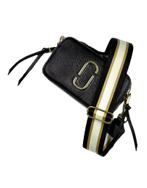 Zwart tasje met goudkleurig logo en gestreepte band, Sieraden, Tassen en Uiterlijk, Tassen | Damestassen, Nieuw, Verzenden