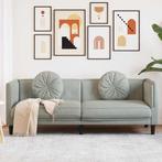 3-Zits Bank Lichtgrijs Fluwelen | Tweedekansje | OP = OP, Minder dan 75 cm, 150 tot 200 cm, Ophalen of Verzenden, Eenvoudig, maar modern ontwerp