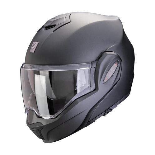 Scorpion EXO-TECH EVO PRO Solid - Mat Zwart, Motoren, Kleding | Motorhelmen, L, Systeemhelm, Verzenden