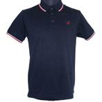 Warrior Clothing, Twin Tipped Polo, Black with White& Red Tr