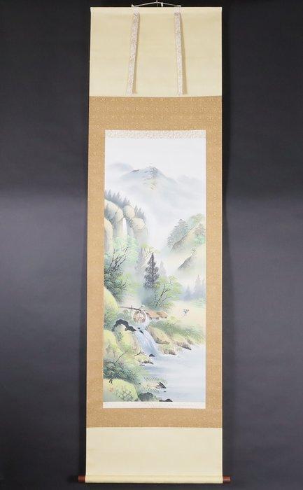 Hangende rollen (set van 2) – Kleur Landschap ondertekend, Antiek en Kunst, Antiek | Overige Antiek