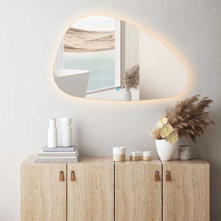 Badkamerspiegel met LED Verlichting en Verwarming 80cm -, Huis en Inrichting, Woonaccessoires | Spiegels, Nieuw, Ophalen of Verzenden