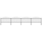 vidaXL Tuinhek met speren bovenkant (1,25-1,5)x6,8 m staal, Tuin en Terras, Schuttingen, Verzenden, Nieuw, IJzer, Minder dan 1 meter