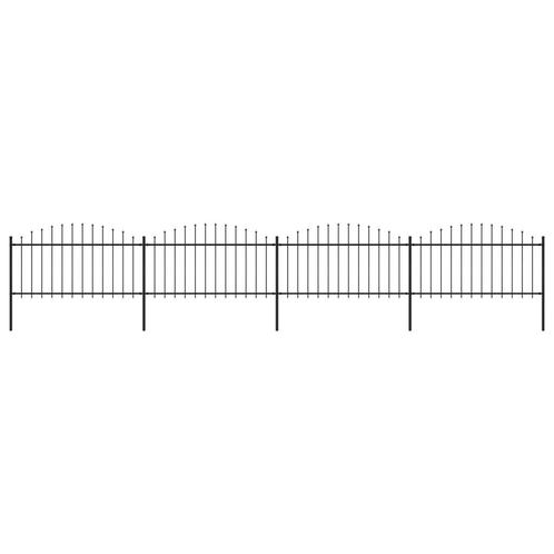 vidaXL Tuinhek met speren bovenkant (1,25-1,5)x6,8 m staal, Tuin en Terras, Schuttingen, Nieuw, IJzer, Minder dan 1 meter, Verzenden