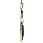 Gouden art deco hanger met zwarte opaal en roosdiamant 14, Nieuw, Ophalen of Verzenden