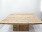 Vergadertafel - 189x200cm - steigerhout - kolompoot, Huis en Inrichting, Tafels | Eettafels, Ophalen of Verzenden, Gebruikt