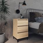 vidaXL Nachtkastje met metalen poten 40x35x69 cm sonoma, Huis en Inrichting, Slaapkamer | Nachtkastjes, Minder dan 45 cm, Verzenden