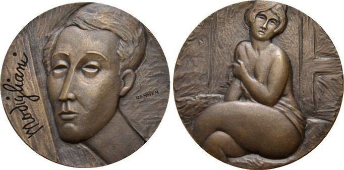 Bronze-medaille 1973 Kunstmedaille Renner, Kalman 1927 in..., Postzegels en Munten, Penningen en Medailles, Verzenden