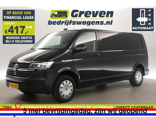 Volkswagen Transporter 2.0 TDI L2H1 150PK AUT Carplay €417pm, Auto's, Bestelauto's, Automaat, Diesel, Zwart, Volkswagen, Verzenden