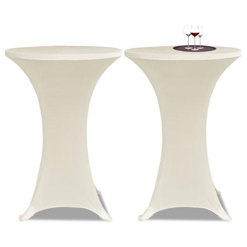 vidaXL Statafelhoes Stretch Ø60cm Crème (2 stuks), Tuin en Terras, Tuinmeubel-accessoires, Nieuw, Verzenden