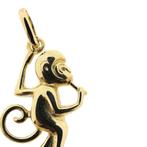 Gouden hanger van een aapje met banaan (kettinghanger), Ophalen of Verzenden, Gebruikt, Goud, Overige merken