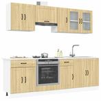 vidaXL 8-delige Keukenkastenset Lucca bewerkt hout sonoma, Huis en Inrichting, Keuken | Keukenelementen, Verzenden, Nieuw, Bruin